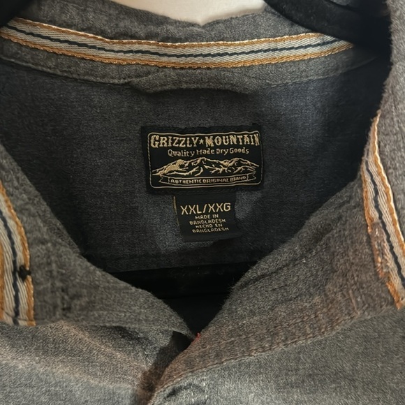 GRIZZLY MOUNTAIN GREY CASUAL BUTTON DOWN (XXL) - Picture 5 of 8